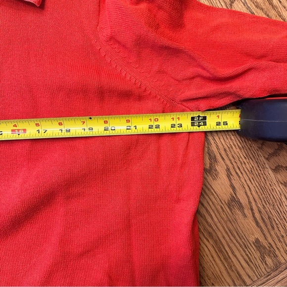 Lauren Ralph Lauren Green Label Knit Sweater Gold Buttons Orange Jumper Size 1X - Picture 8 of 9